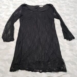Love Squared Dress Womens Small Black Mini Gothic Romantic Witchy Lace